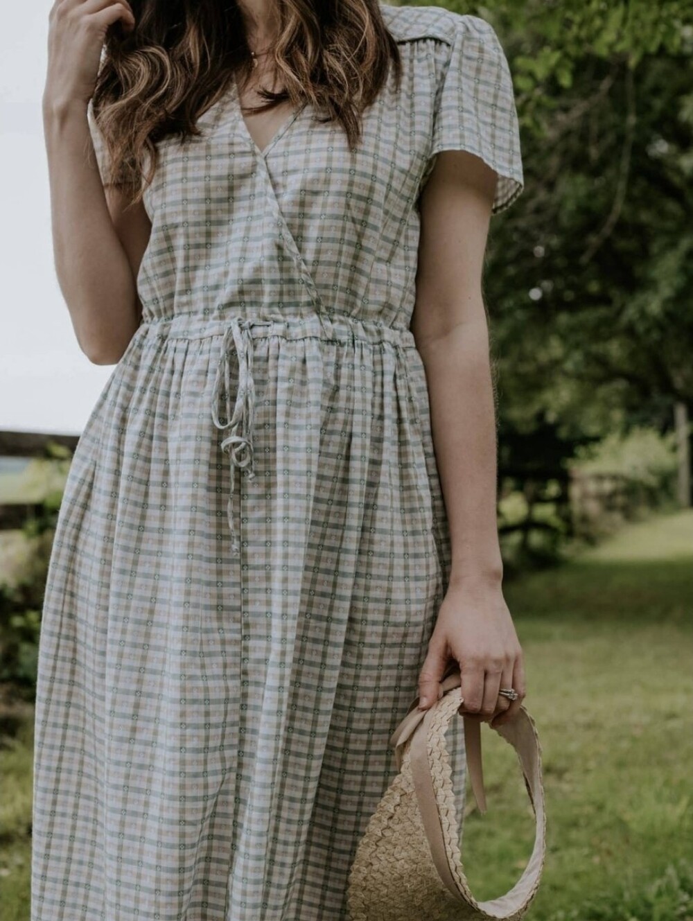 Lotus Gingham, Green/Blue Yarn Dyed Christy Dawn Dress